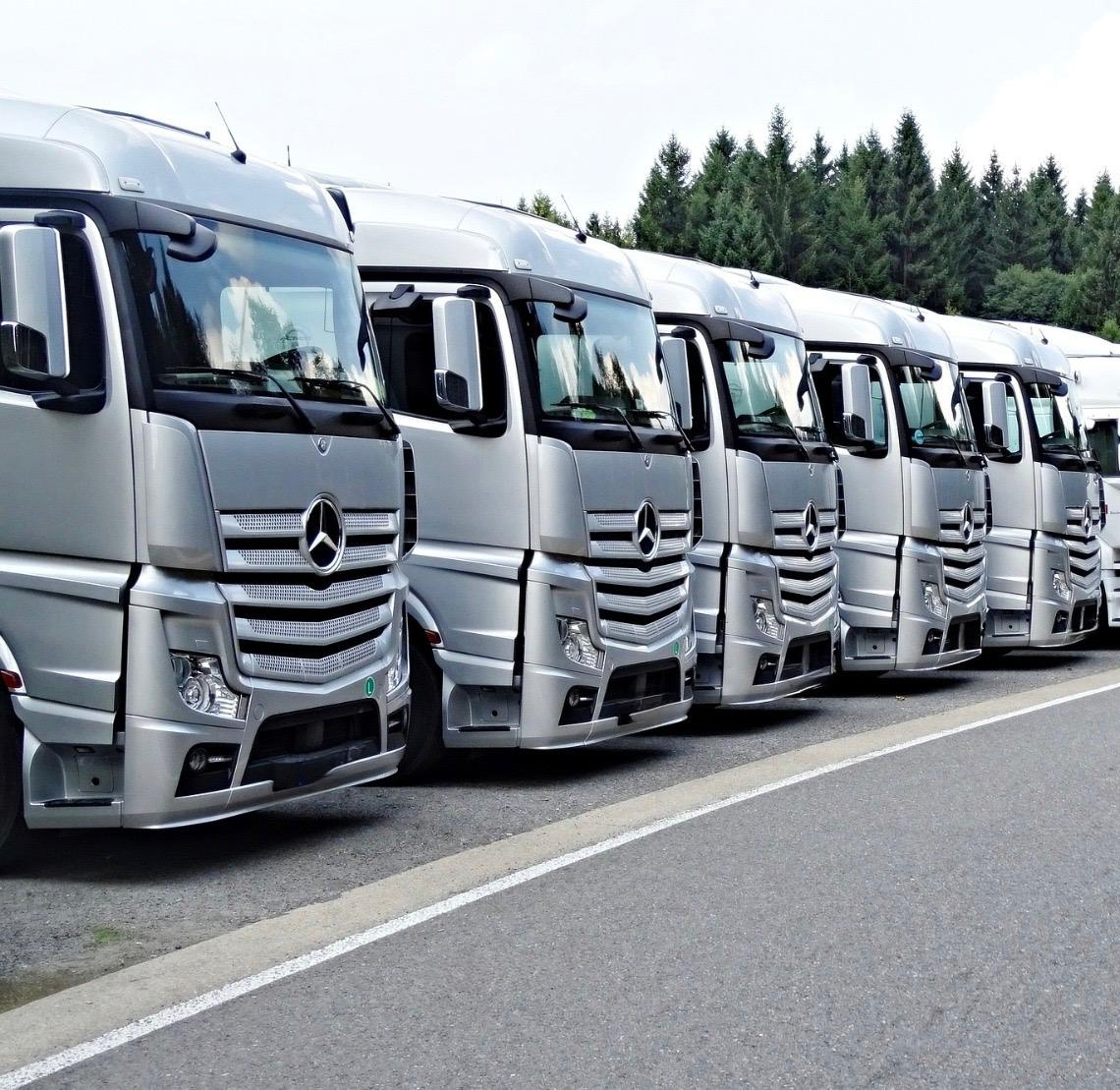 Parked trucks